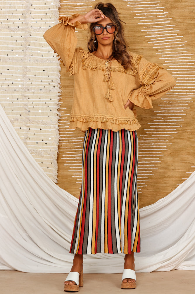 Avoca Top Mustard-Seaa Fashion