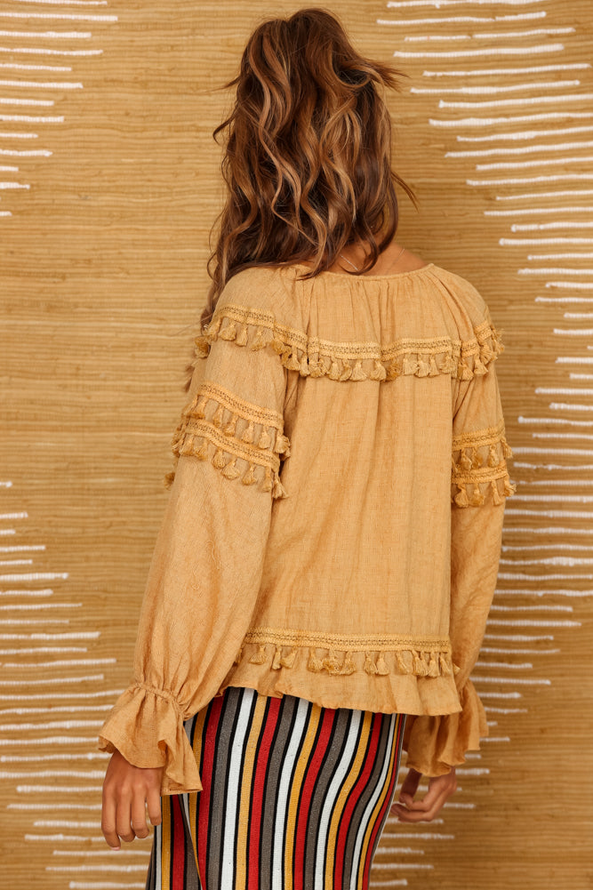 Avoca Top Mustard-Seaa Fashion