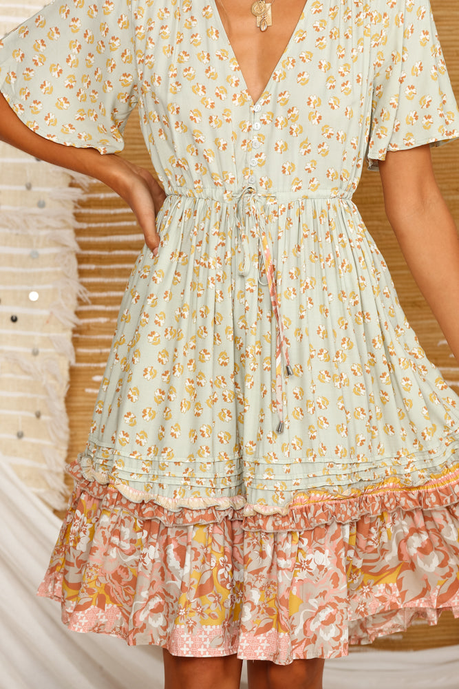 Bay Leaf Dress Sage-Seaa Fashion