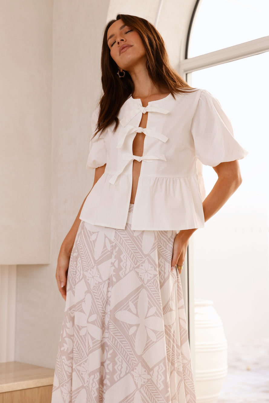 Tatiana Tie-Up Blouse White-Seaa Fashion