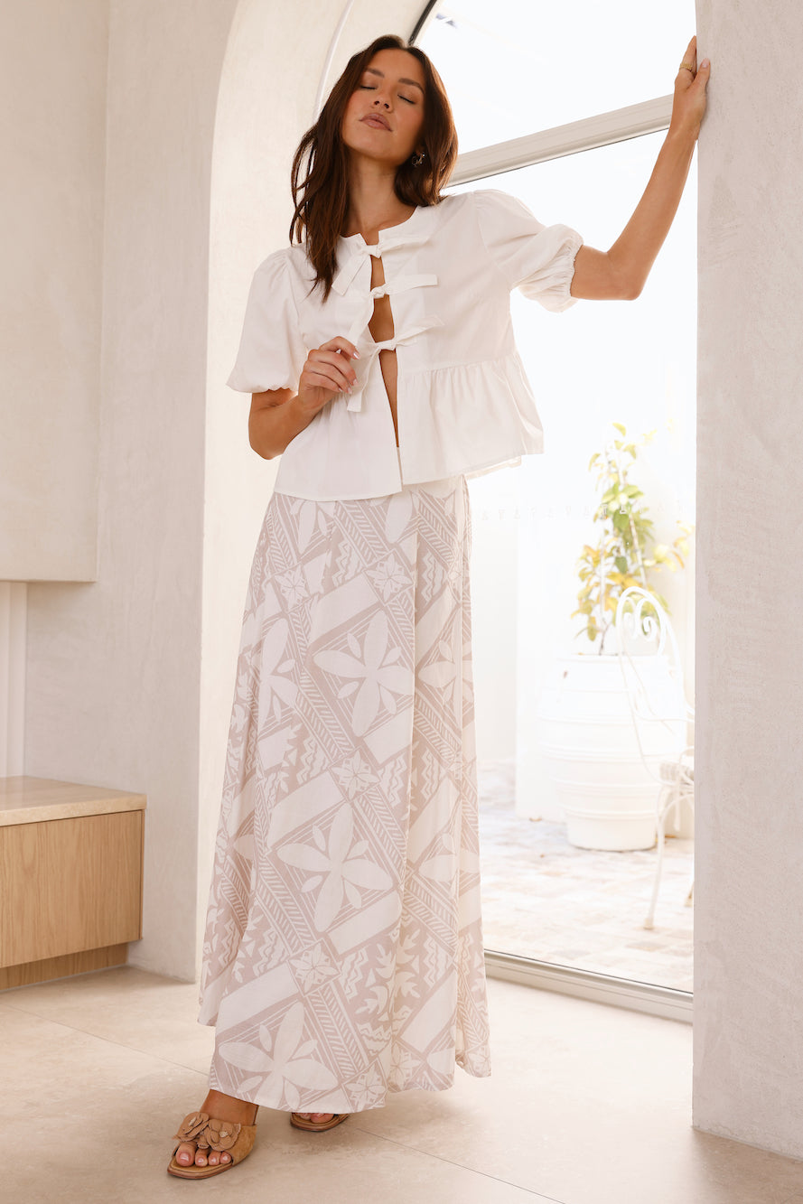 Tatiana Tie-Up Blouse White-Seaa Fashion