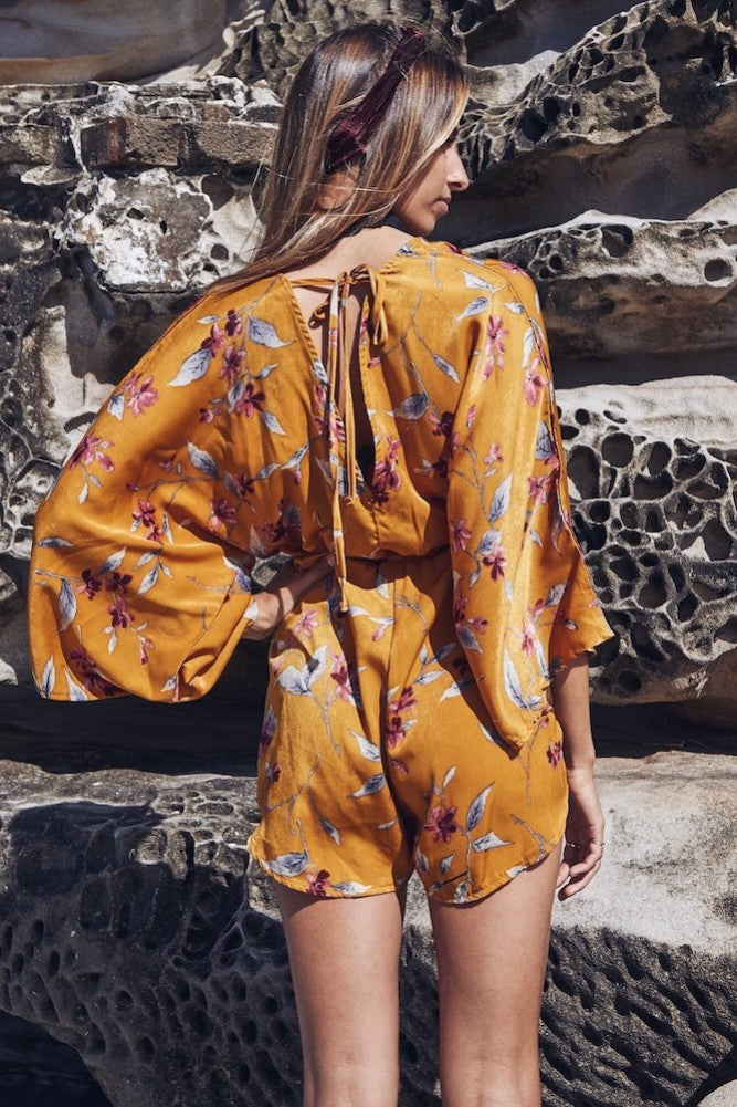 Chica Bonita Romper Mustard-Seaa Fashion
