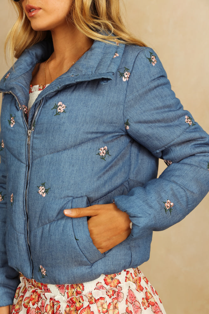 Give Me Shelter Jacket Blue-Seaa Fashion