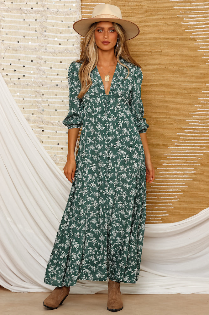 Meadowlake Maxi Dress Green-Seaa Fashion