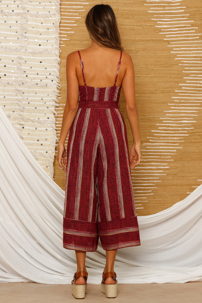 Glencoe Jumpsuit Wine-Seaa Fashion
