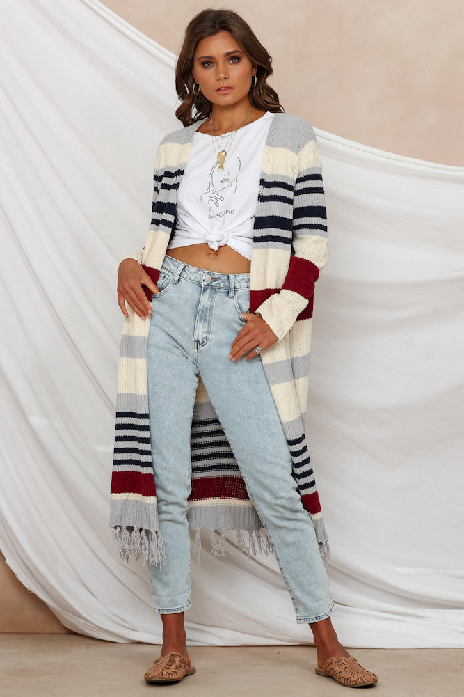 Lecaille Cardigan Maroon-Seaa Fashion