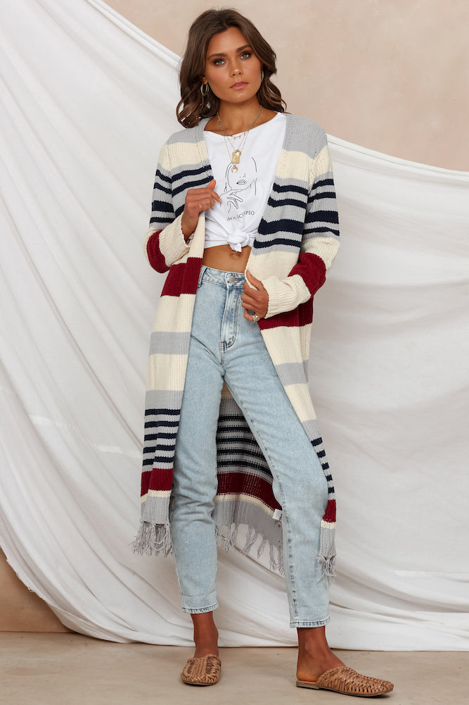 Lecaille Cardigan Maroon-Seaa Fashion