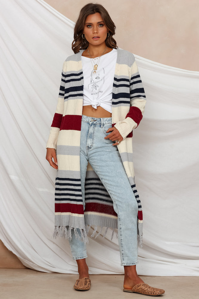 Lecaille Cardigan Maroon-Seaa Fashion