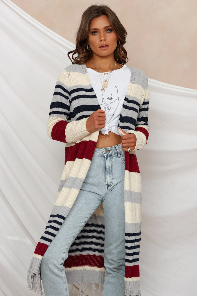 Lecaille Cardigan Maroon-Seaa Fashion