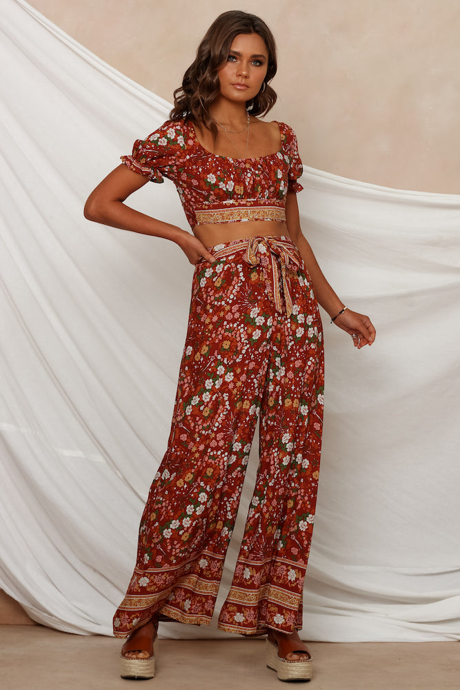 Desert Oasis Crop Top Rust-Seaa Fashion