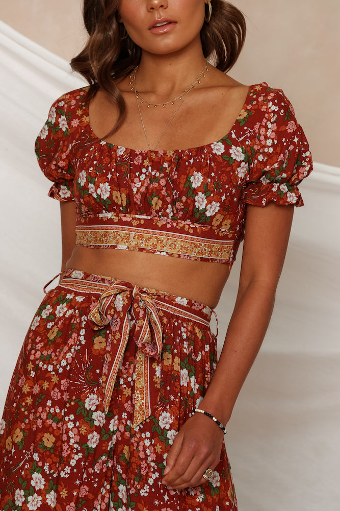 Desert Oasis Crop Top Rust-Seaa Fashion