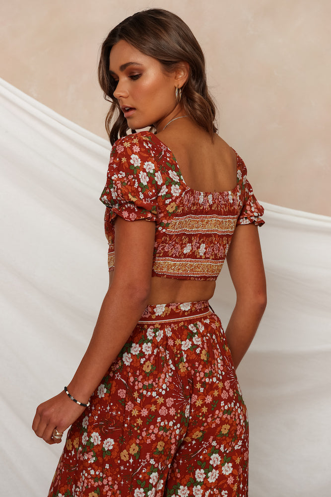 Desert Oasis Crop Top Rust-Seaa Fashion