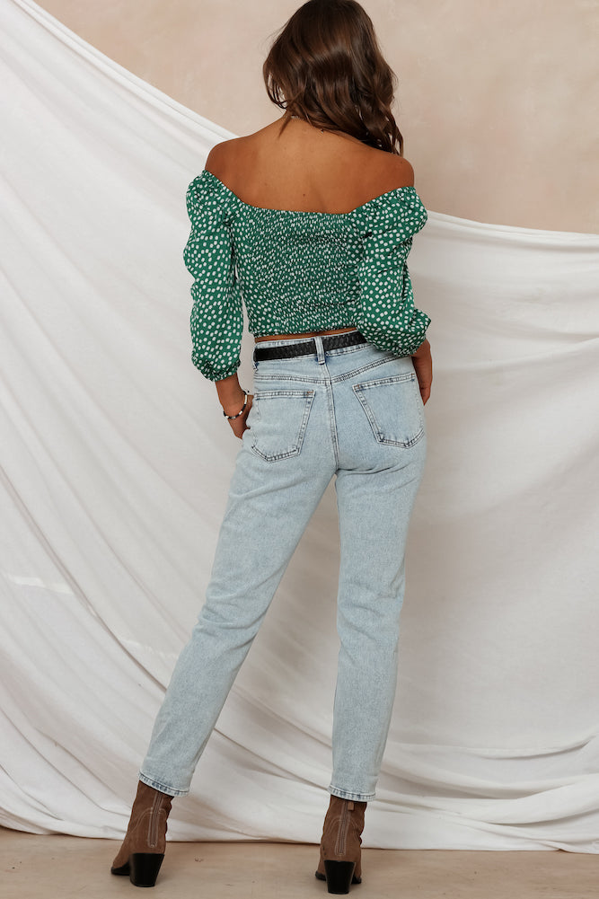 Fresh Blooms Crop Top Green-Seaa Fashion
