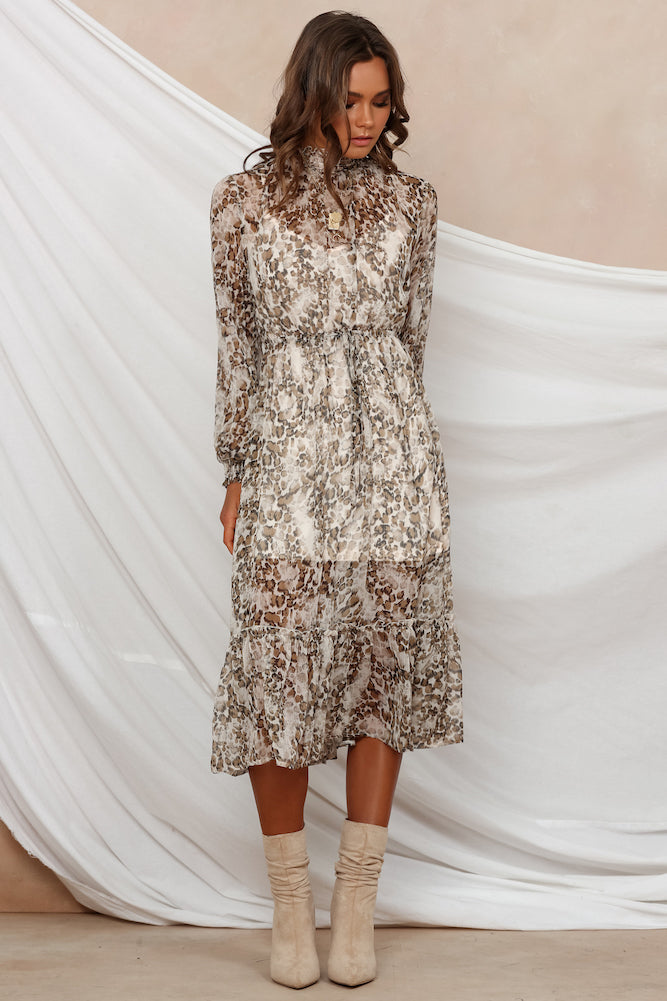 Summer Soul Midi Dress Leopard-Seaa Fashion