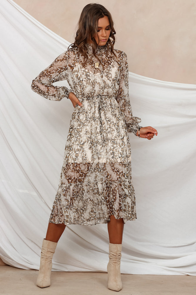 Summer Soul Midi Dress Leopard-Seaa Fashion