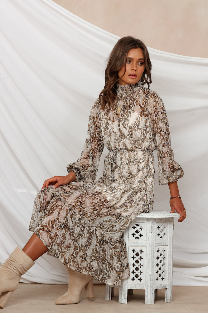 Summer Soul Midi Dress Leopard-Seaa Fashion