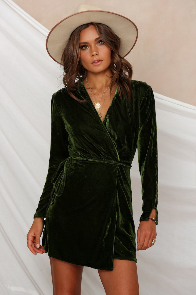 Free Spirit Dress Olive-Seaa Fashion