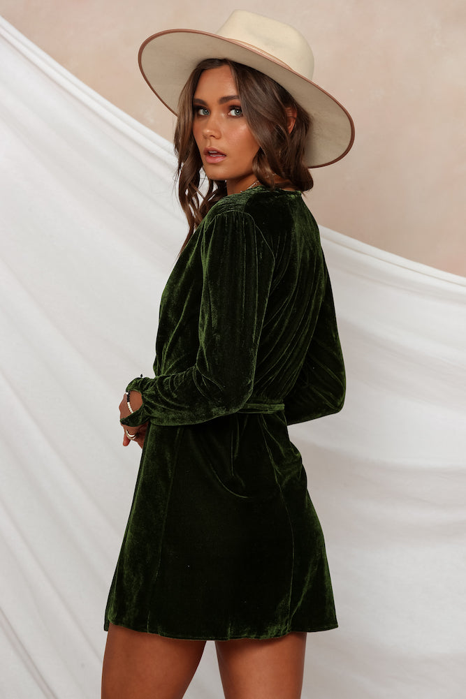 Free Spirit Dress Olive-Seaa Fashion