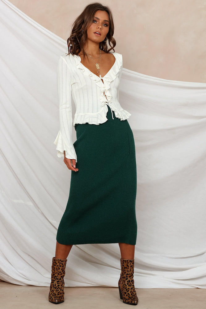 Wild And Free Midi Skirt Forest Green-Seaa Fashion
