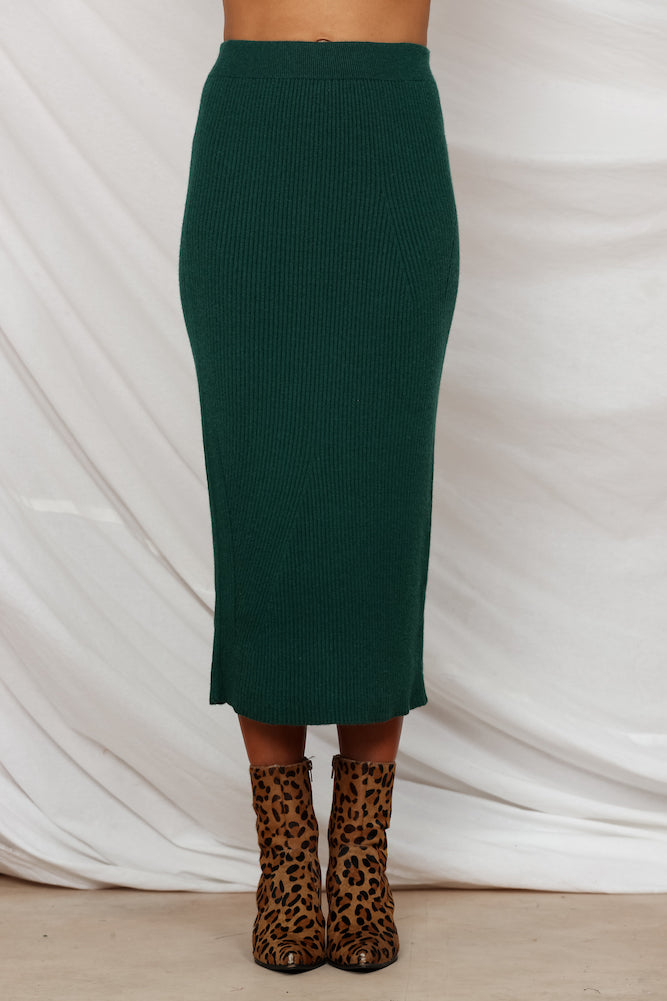 Wild And Free Midi Skirt Forest Green-Seaa Fashion