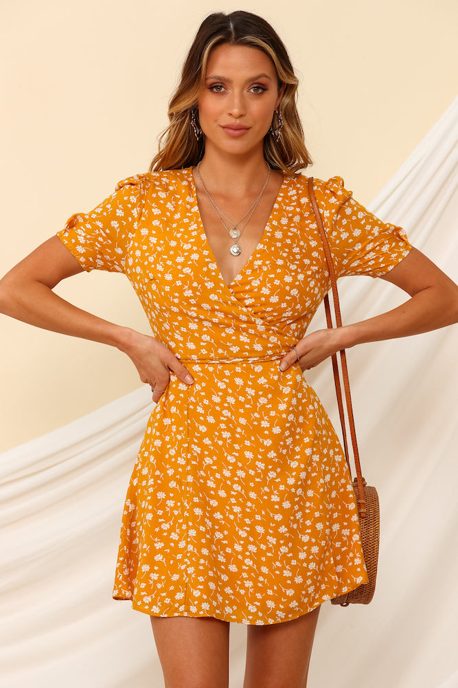 Cherry Pop Dress Mustard-Seaa Fashion