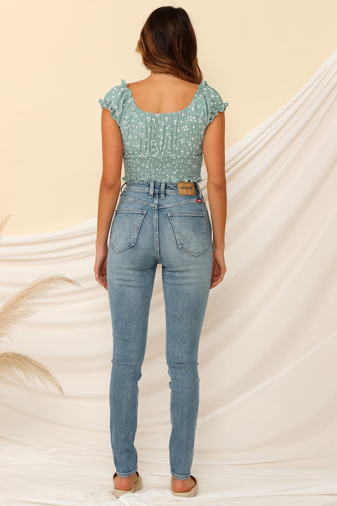 Angel Rays Crop Top Green-Seaa Fashion