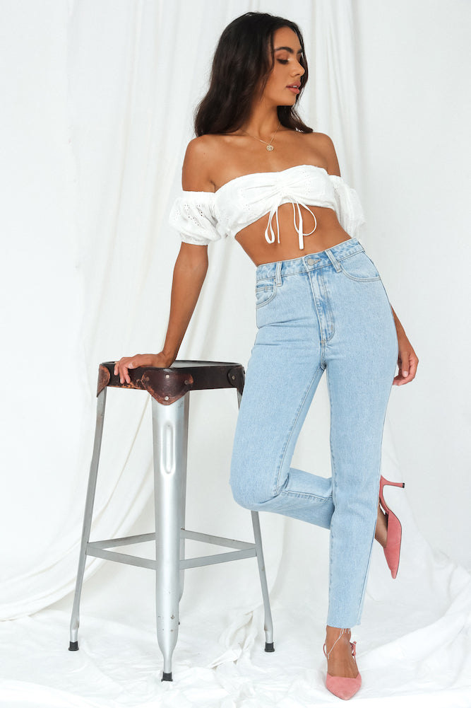 High Slim Mom Jeans Light Denim-Seaa Fashion