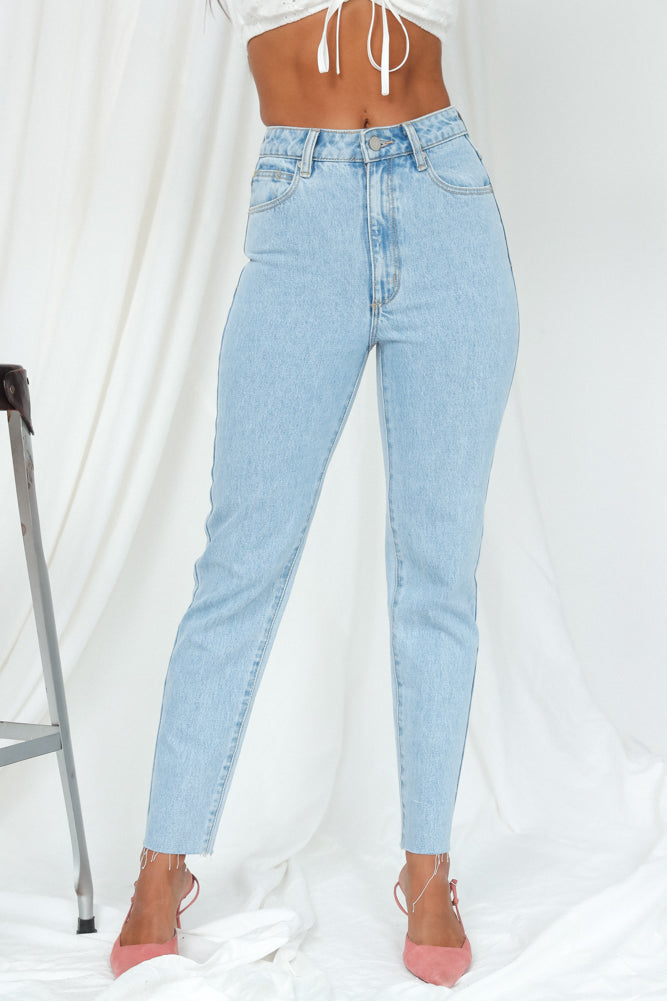 High Slim Mom Jeans Light Denim-Seaa Fashion