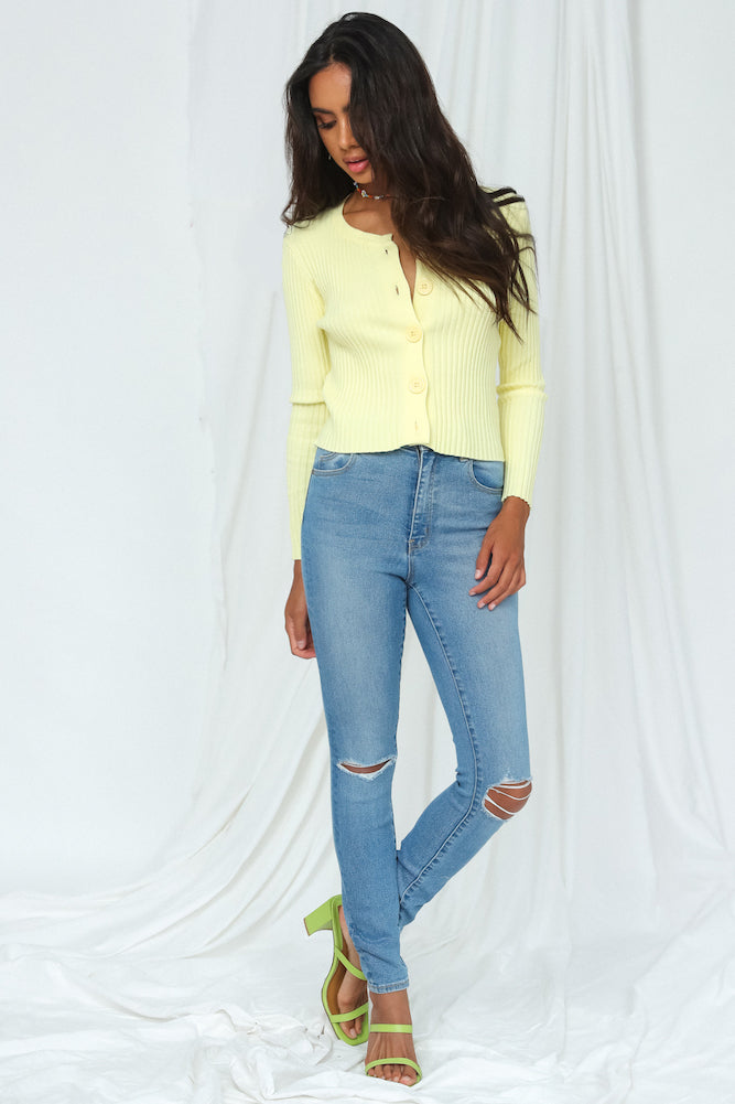 Glowing In The Dark Cardigan Yellow-Seaa Fashion