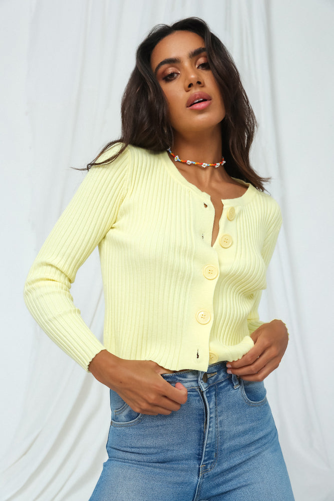 Glowing In The Dark Cardigan Yellow-Seaa Fashion