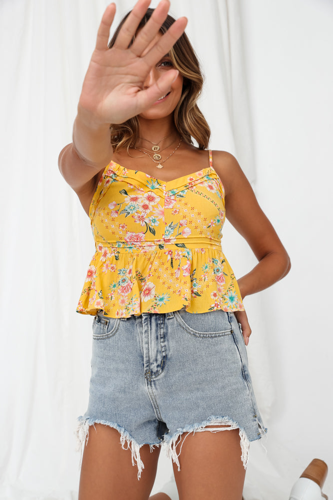 Holiday Magic Crop Top Mustard-Seaa Fashion