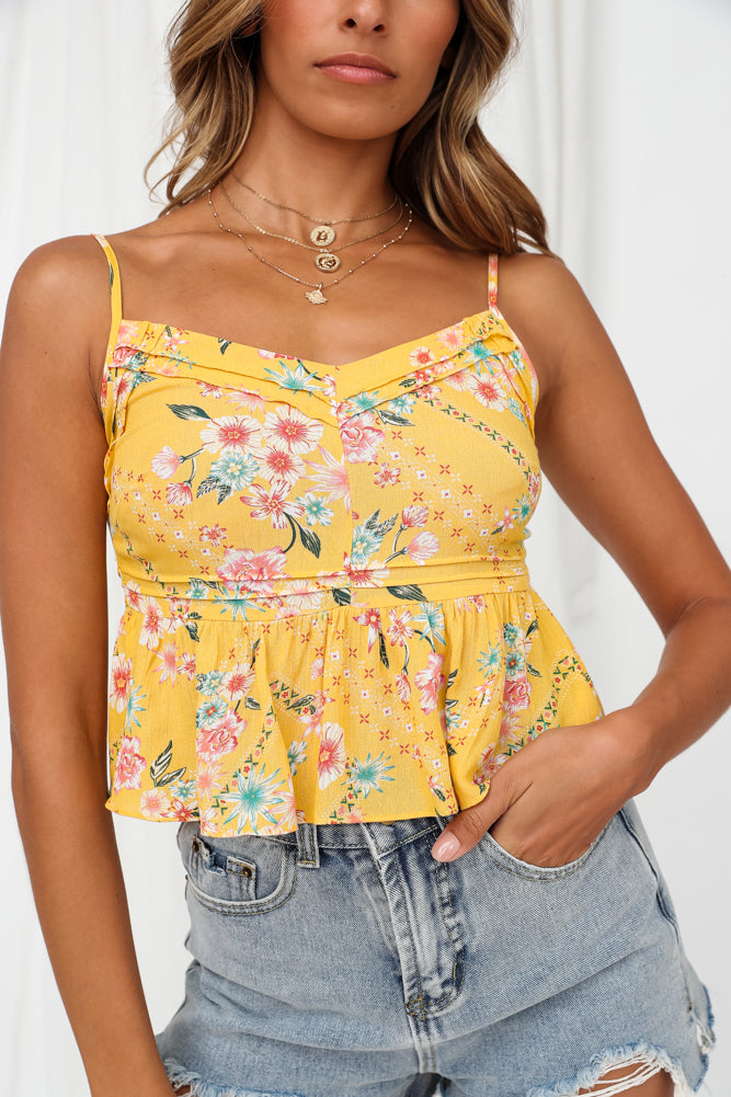 Holiday Magic Crop Top Mustard-Seaa Fashion
