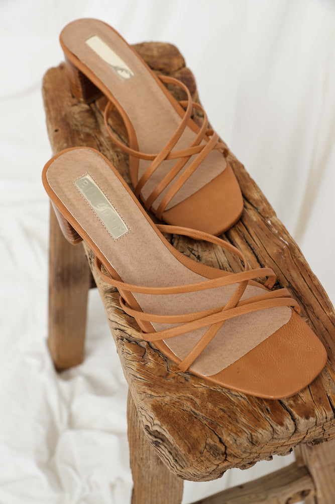 BILLINI Zalia Mules Camel Natural-Seaa Fashion