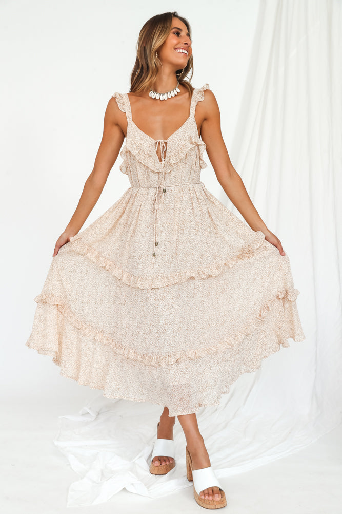 Beatrice Maxi Dress Beige-Seaa Fashion