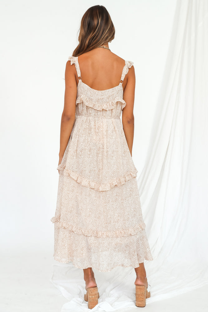 Beatrice Maxi Dress Beige-Seaa Fashion