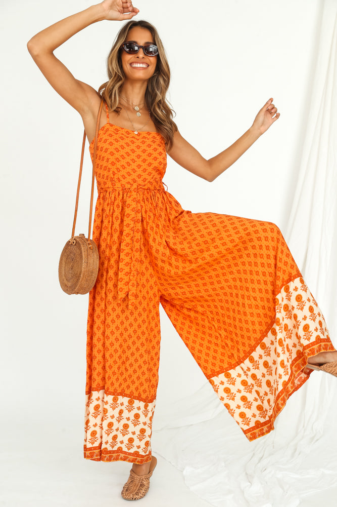 Grateful Jumpsuit Orange-Seaa Fashion