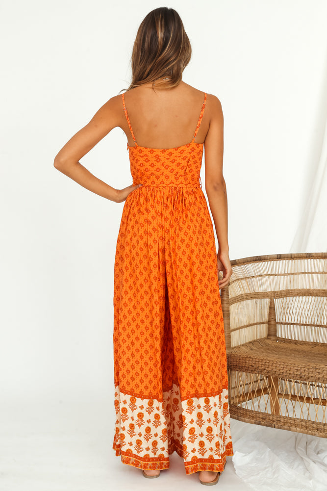Grateful Jumpsuit Orange-Seaa Fashion