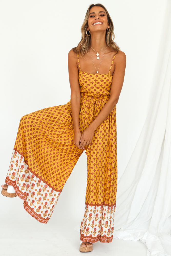 Grateful Jumpsuit Yellow-Seaa Fashion