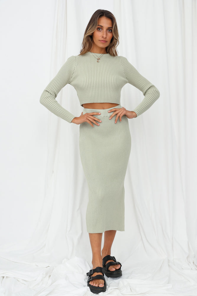 Barbuda Knit Sage-Seaa Fashion