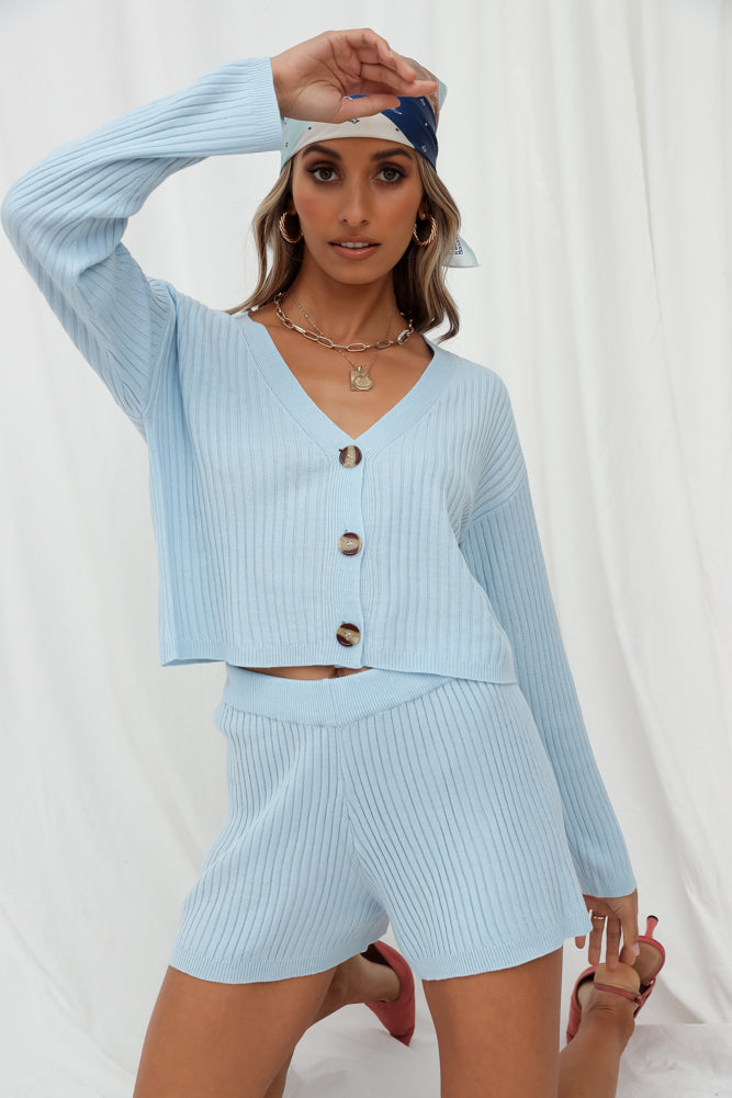 Close Your Eyes Knit Set Sky Blue-Seaa Fashion