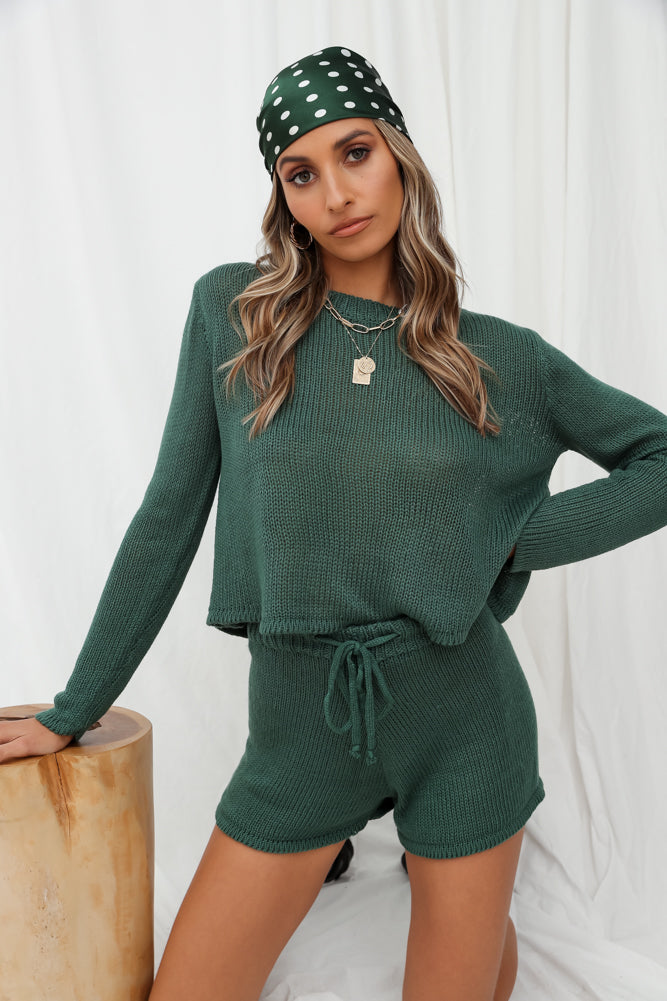 Niagara Falls Knit Set Forest Green-Seaa Fashion