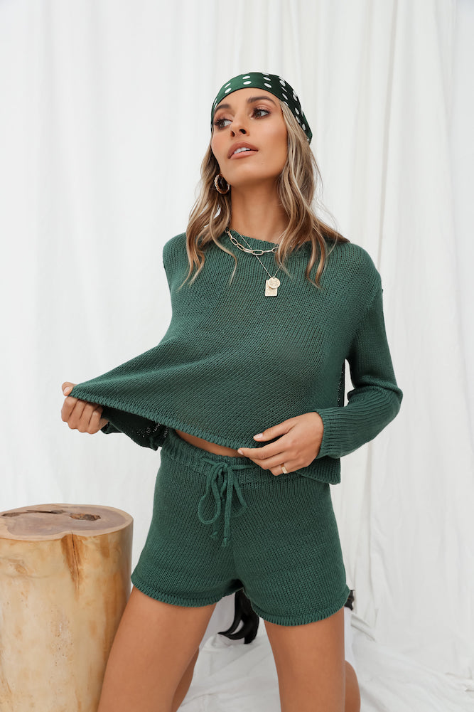 Niagara Falls Knit Set Forest Green-Seaa Fashion