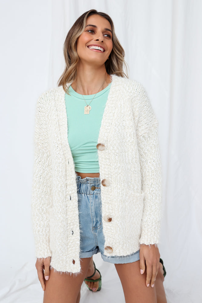 Roman Towns Knit Cardigan Cream-Seaa Fashion