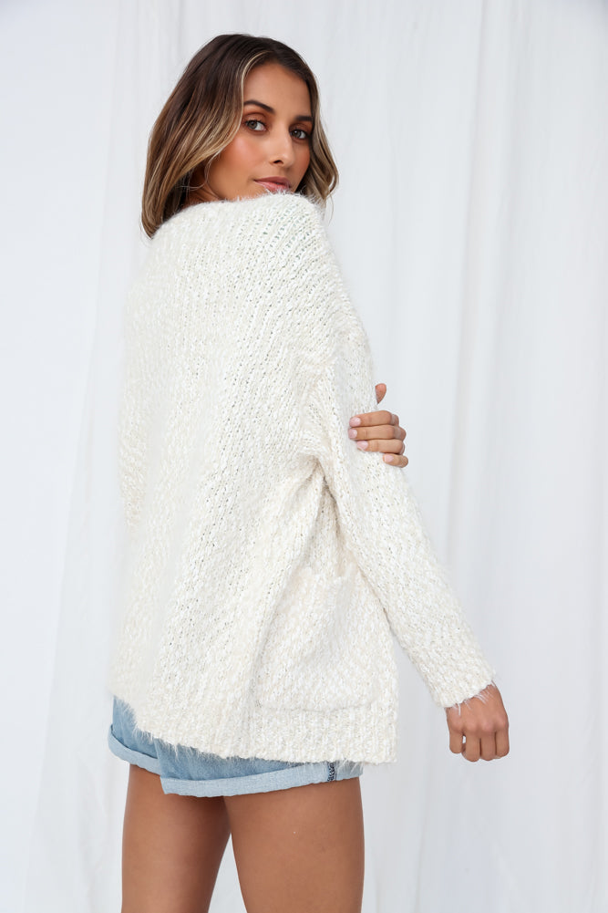 Roman Towns Knit Cardigan Cream-Seaa Fashion