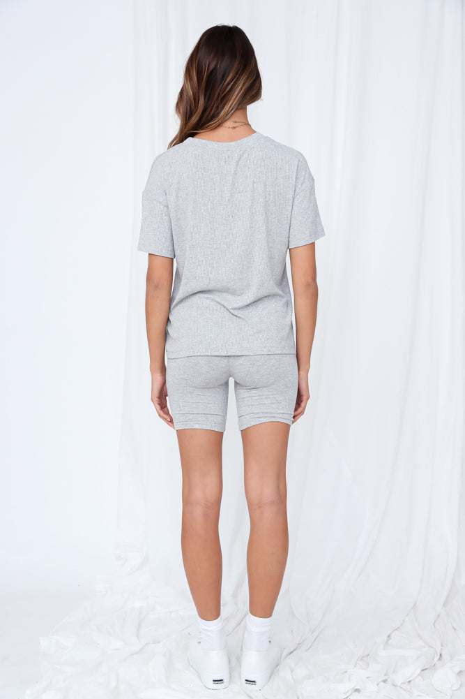 HELLO MOLLY Rest Your Eyes Shorts Grey-Seaa Fashion