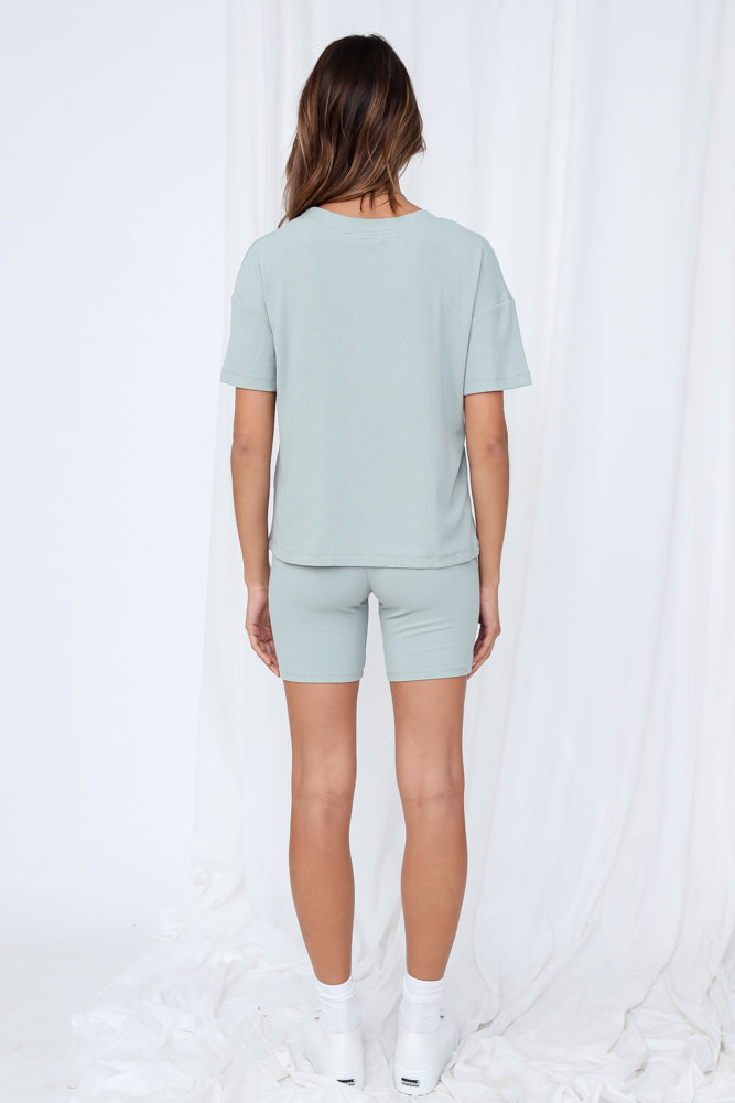 HELLO MOLLY Rest Your Eyes Shorts Sage-Seaa Fashion