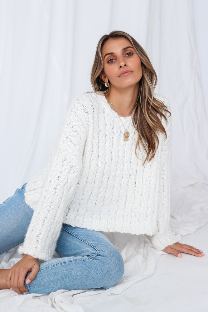 Tread Softly Knit Ivory-Seaa Fashion