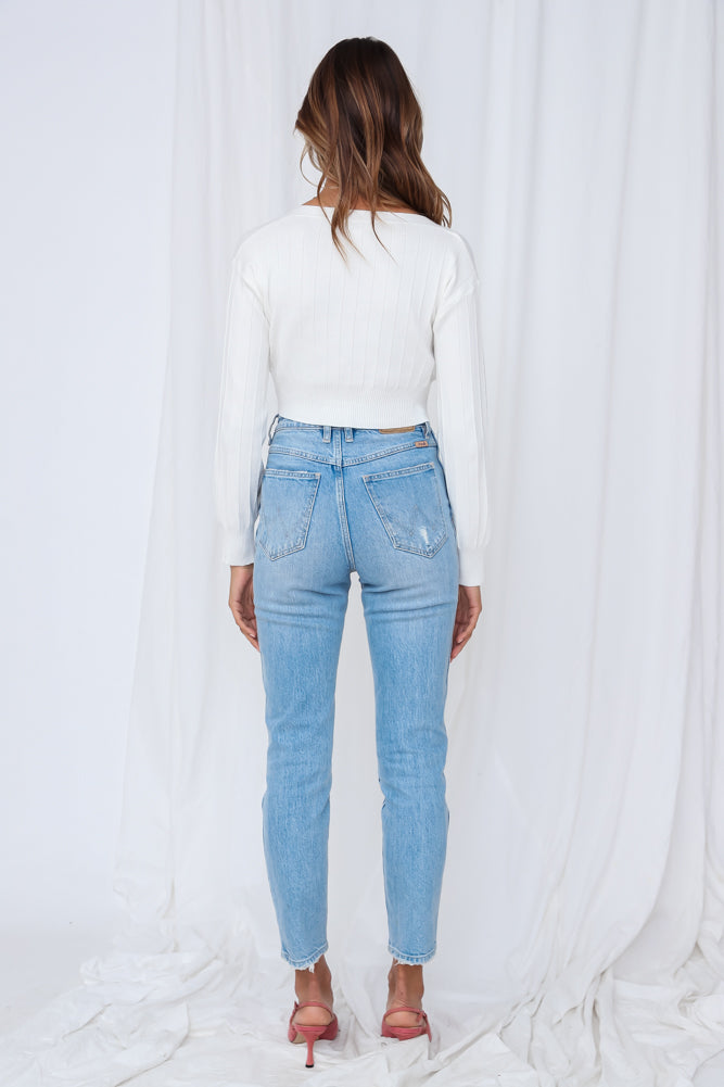 Wish You Adieu Knit Cardigan White-Seaa Fashion