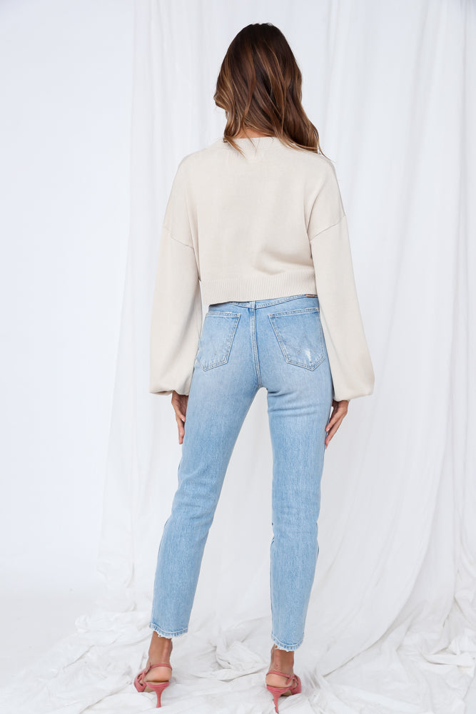 Silent Hour Crop Cardigan Beige-Seaa Fashion