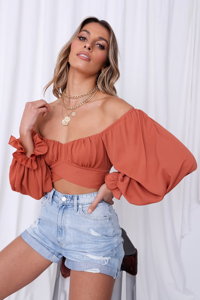 Cabriole Crop Top Rust-Seaa Fashion